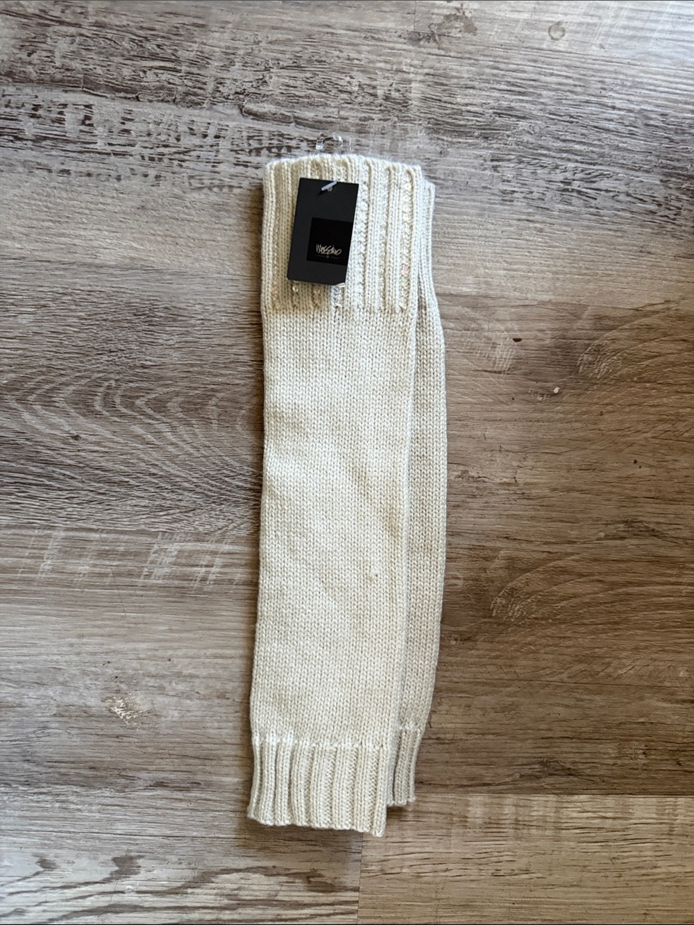 Mossimo Supply Co. Cream Knit Armband  with Sequin Accents